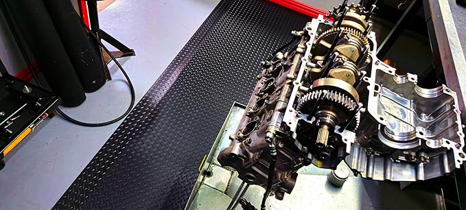 Rhino Mats, American Classic Diamond Anti-Fatigue Mats, Industrial Ergonomic Comfort Standing Mat for Work, Home, Garage, Office, Kitchen or Anywhere (Black 9/16" Thick, 3 FT. x 3 FT.)