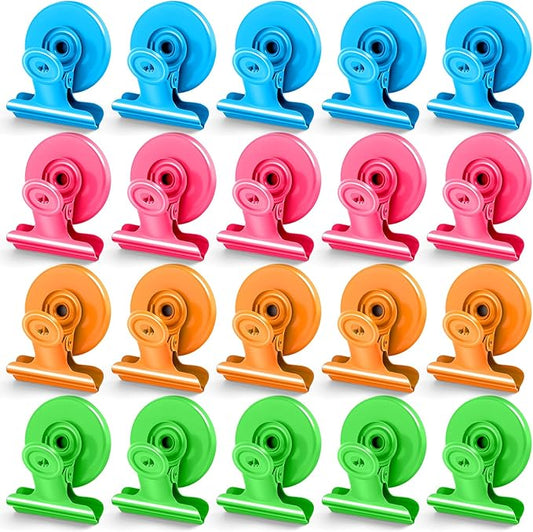 20 Pack Refrigerator Magnetic Clips, Fridge Magnet Whiteboard Manget Heavy Duty, Teacher Classroom Must Haves, Strong Refrigerator Magnet Clips for Whiteboard, Locker Accessories, Fridge