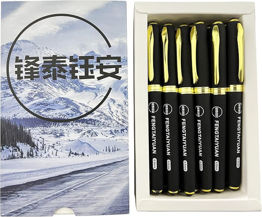 Fengtaiyuan P18Pro, Gel Ink Rollerball Pens, Black Ink, Extra FIne 0.5mm, Writting Pens, Smooth, 18 Pack (Black-0.5m)