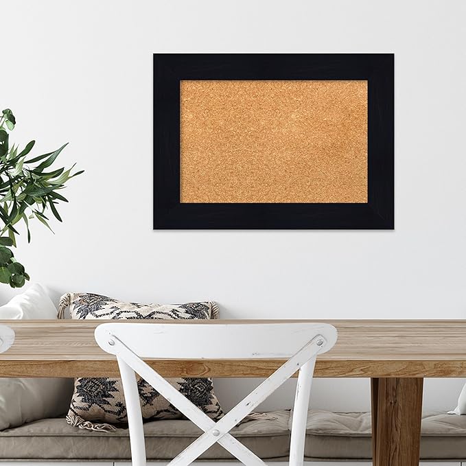Amanti Art Natural Cork Board for Wall, 16x22 Vision Board with Blue Wood Frame, Small Corkboard Office Decor for Home Organization, Country Rustic Corkboard Pinboard to Display Items for Home
