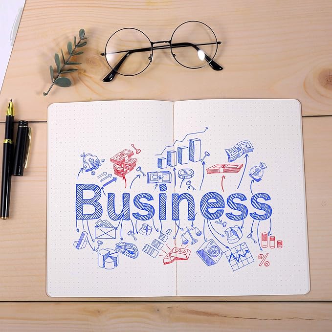 Large Dot Grid Notebook Journals Bulk with Thick Dotted Grid Paper, 60 Pages, 8.5x11 inch, Composition Diary Subject Notebooks Planner for Travelers Students Office, Kraft Journal Set, 12 Pack