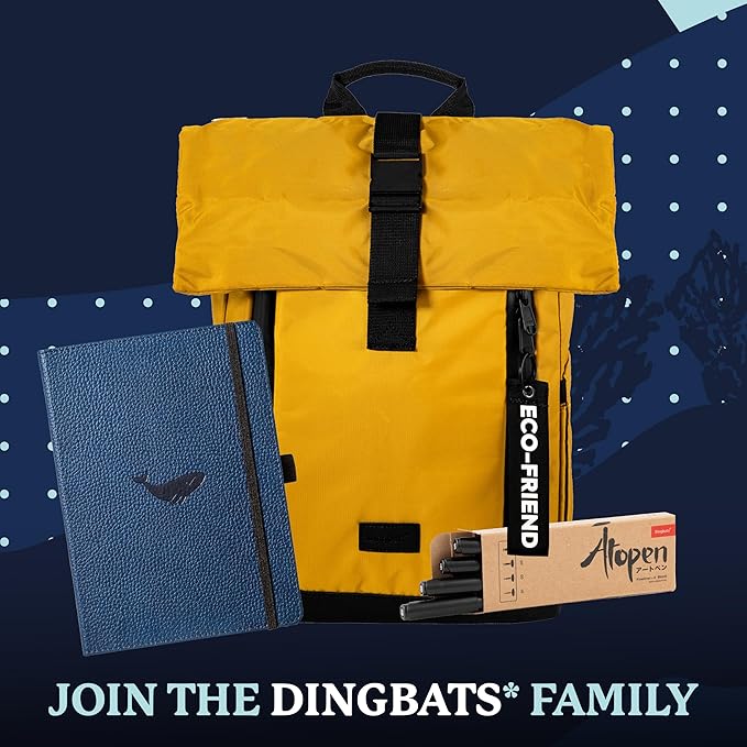 Dingbats Wildlife Grid Journal A5 - Vegan Leather Hard Cover, Ideal for Work, Travel - Pocket, Elastic Closure, Bookmark