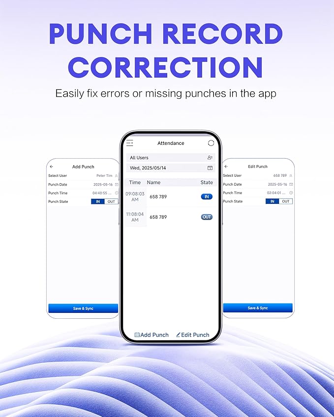 NGTeco APP-Based Time Clocks for Employees Small Business, 4-in-1 Time Clock with Face, Fingerprint, RFID, PIN, WiFi Clock in Machine for Employees with APP for iOS Android