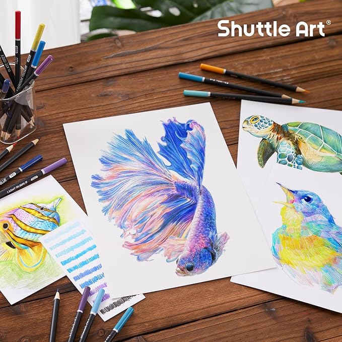 Shuttle Art 36 Colored Pencils, Seascape Themed Colored Pencils for Adult, Soft Core Color Pencils, Coloring Pencils for Adults Kids Artists Beginners Drawing Coloring Sketching