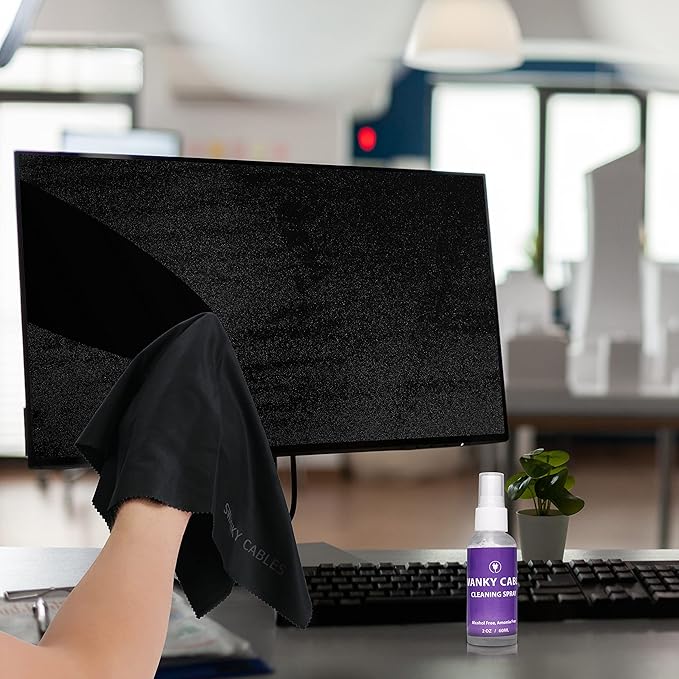Swanky Computer Screen Cleaner Kit: Set of Electronic Cleaner Spray Microfiber Cleaning Cloth for Tv Cleaner - Ipad Screen Cleaner - iPhone Cleaner - Monitor Cleaner - Laptop Cleaner (2 Oz, 2-Pack)