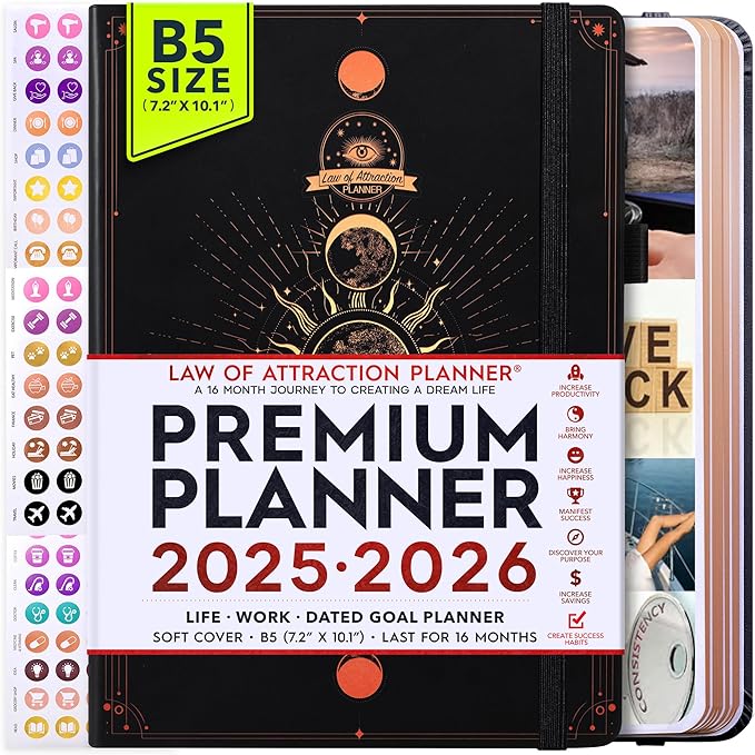 2025-2026 Planner Weekly and Monthly | 16-Month Life Planner to Increase Focus & Productivity | Reduce Overwhelm & Achieve Your Biggest Goals | Include Gift Box & Stickers | Sep 2025-Dec 2026