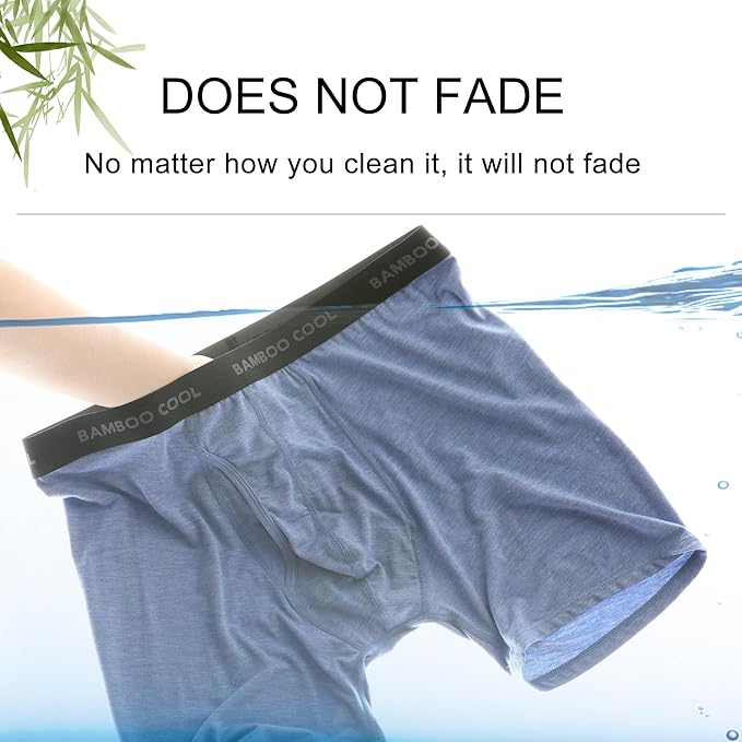 BAMBOO COOL Men's Ultra Breathable Underwear,No Riding Up Boxer Briefs with ComfortFlexible Waistband,Multipack