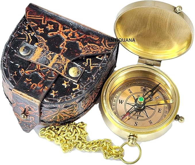 Brass Directional Engraved Compass, Baptism Gifts for Boys Girls, First Communion, Christian Gifts for Men, First Confirmation Gifts for Boys, Inspirational
