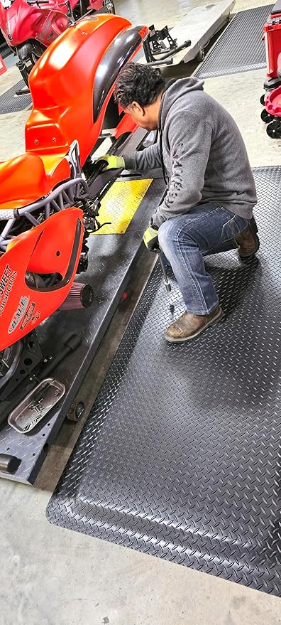 Rhino Mats, American Classic Diamond Anti-Fatigue Mats, Industrial Ergonomic Comfort Standing Mat for Work, Home, Garage, Office, Kitchen or Anywhere (Black 1" Thick, 2 FT. x 18 FT.)