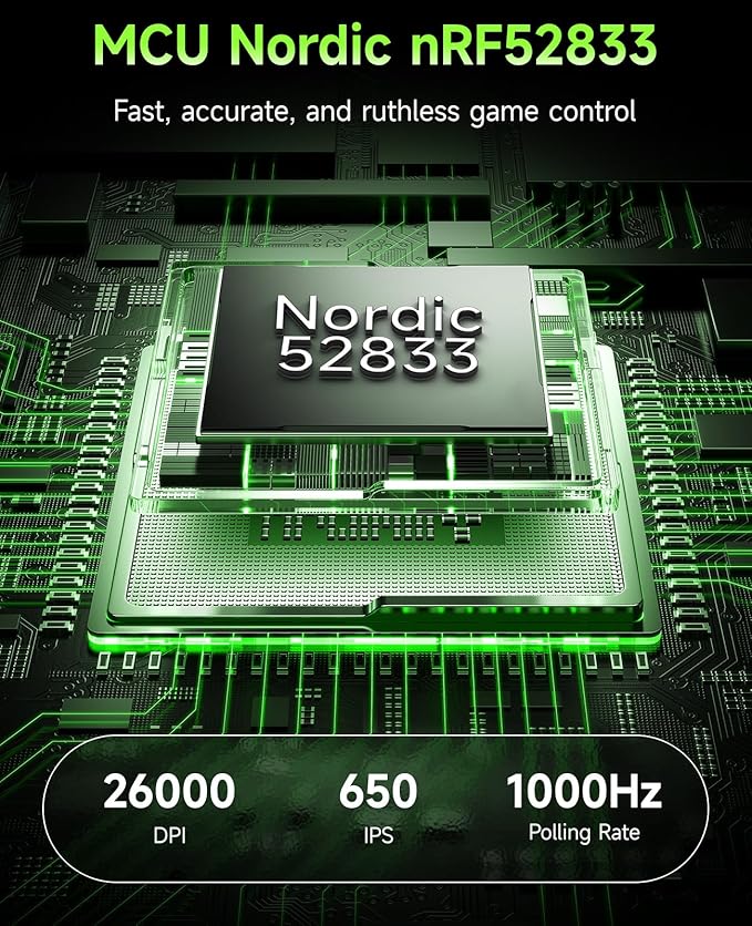 VGN F1 PRO Wireless Gaming Mouse - Ultralight 49g - Wireless & Wired Mode - 26000 Adjustable DPI - 1000Hz Polling Rate - 65 Hours Battery - Programmable Buttons - Esports Professional Grade - USB-C