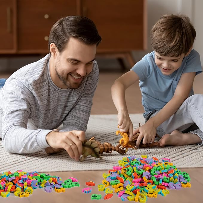 200 Pieces Mini Dinosaur Erasers Bulk Small Pencil Erasers Latex-Free Soft Erasers Pencil Erasers for for Classroom Homework Rewards, Party Favors, Gift Filling