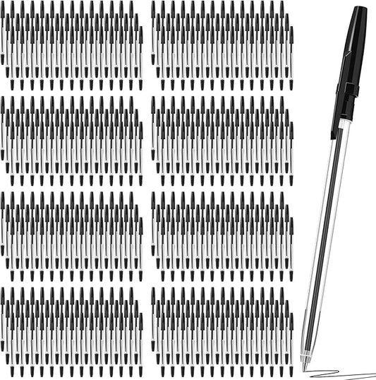 200 Pieces Ballpoint Pens Bulk Black Ink, 1.0mm Medium Point, Bullet Tip Smooth Writing Pens for Office, Business, Server, School Supplies