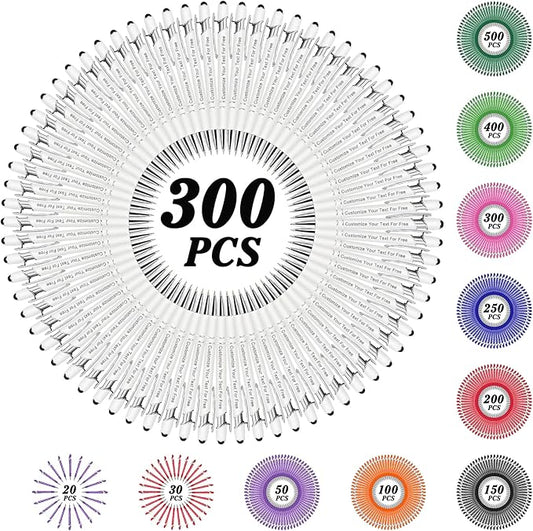 Max 500 Pcs Personalized Pens Bulk, Custom Pens with Free Engraving, Customized Stylus Tip Ballpoint Pen with Your Name Massage Text for School Office Business Graduation Anniversaries-300 Packs
