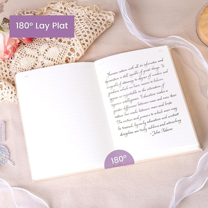 CAGIE Lined Journal Notebook for Women Girls, A5 Hardcover Linen Journals For Writing 256 Pages, Aesthetic Womens Diary, Gifts 8.3'' x 5.7'' Purple