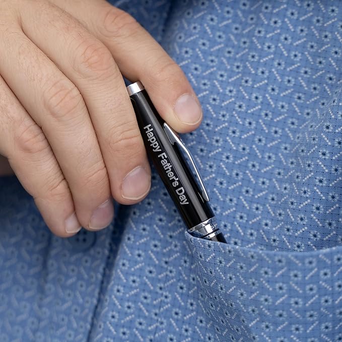 Personalized, Custom Engraved Cross Pen for Men or Women | Cross Coventry Ballpoint Pen | Luxury Gift for Office, Graduation and Business [Black Lacquer with Chrome Trim]