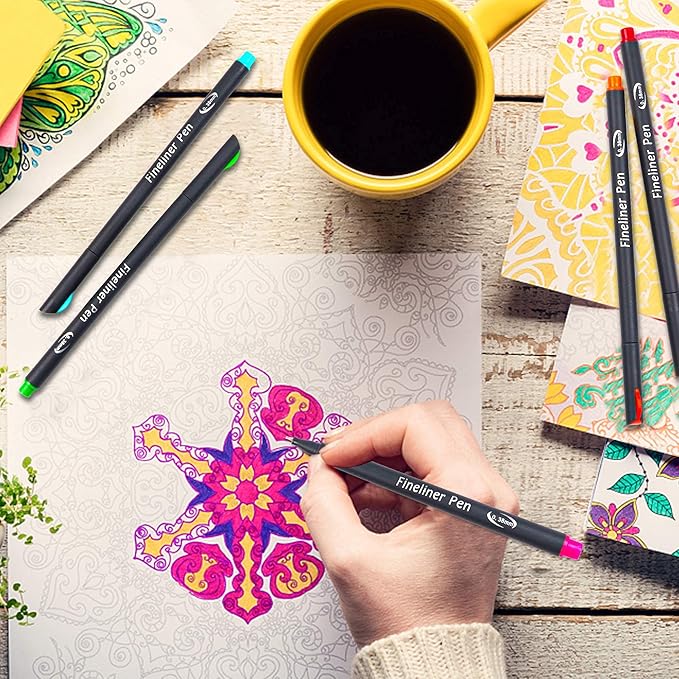 Vanstek 46 Pack Journal Planner Colored Pens, Fineliner Pens for Journaling, Writing Coloring Drawing, Note Taking, Calendar, Planner, Art Office School Gift Supplies