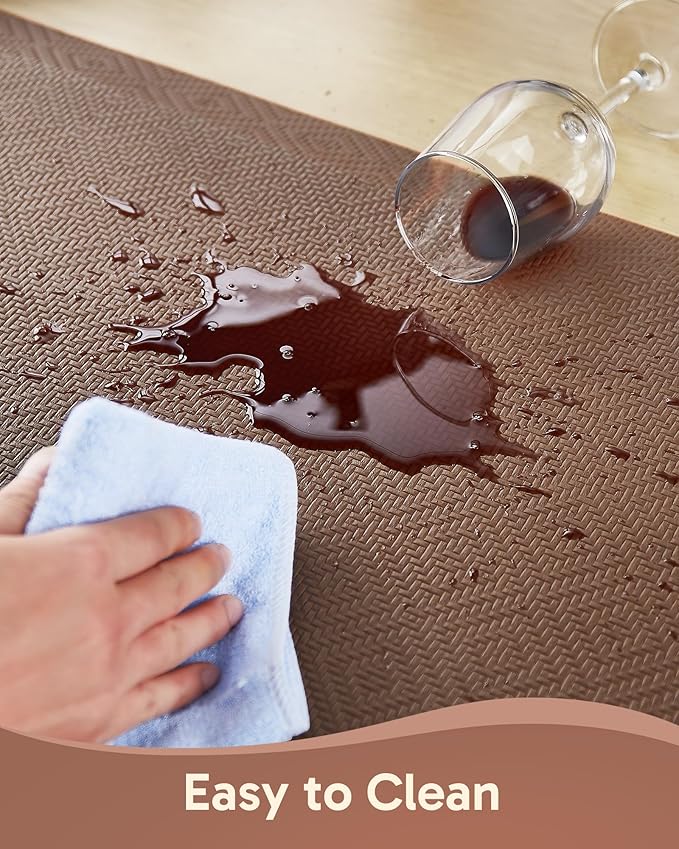 Ophanie Kitchen mats for Floor, 3/4 inch Thick, Kitchen Rugs, Anti Fatigue Standing Cushioned Mat, Waterproof,Comfort Ergonomic mat for Office, Home, Sink, 20''x39'' Brown Non-Slip Bottom