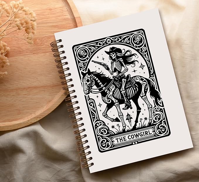Tarot Gothic Skull Spiral Notebook Journal,Gothic School Supplies,Gothic Hardcover Spiral Notebook Witchy Journal Supplies for Teen Girls Women,Trendy Hardcover Spiral Notebook,Gothic Gifts for Women