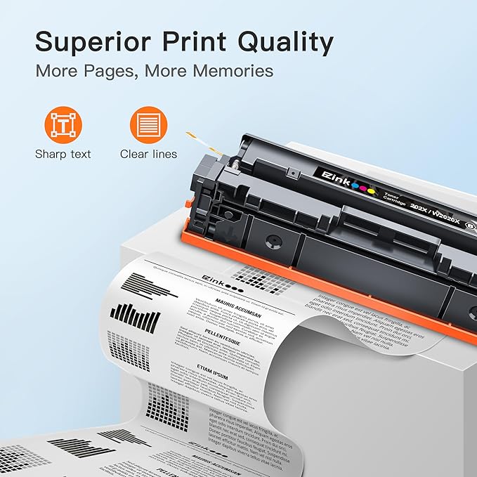 E-Z Ink Compatible 202X High Yield Replacement for HP 202X Toner Cartridges 202A CF500X CF500A with Chip to Use with HP Color Pro MFP M281fdw M281cdw M281fdn M254dw M254 M281 (4-Pack) ﻿