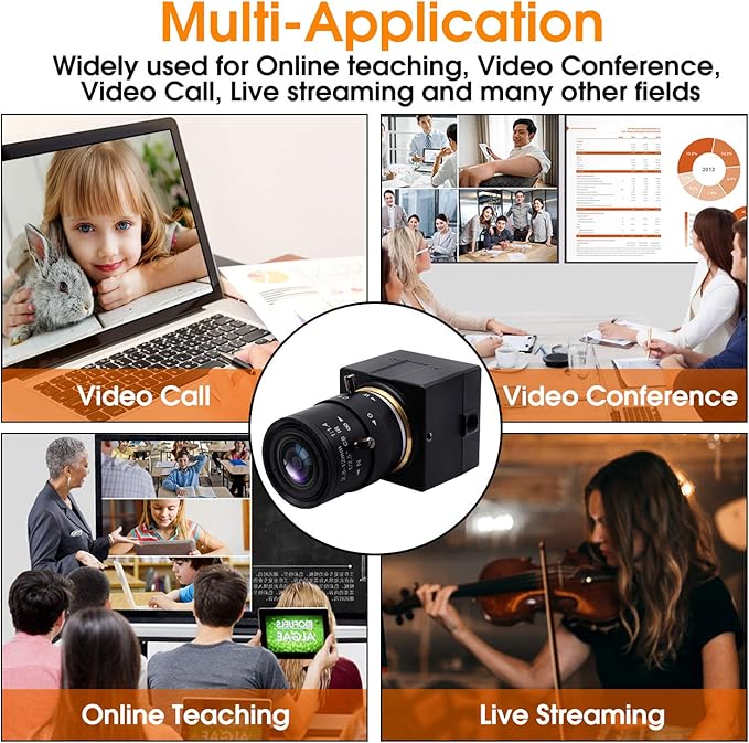 SVPRO 8MP USB Webcam with Zoom Lens,2.8-12mm Optical Zoom Camera with Sony IMX179 Sensor,High Definition Webcam3264x2448 HD Video Camera USB2.0 UVC Plug and Play Camera Support OTG
