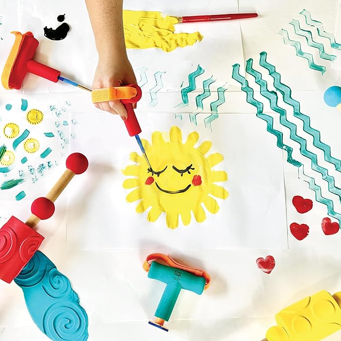 The Kind Mind Company™ Adaptive Art Class Bundle – Complete Set with Foam Grips, Brushes, Rollers, Smocks & Tool Holder – Inclusive Art Supplies for Kids & Adults with Mobility Challenges