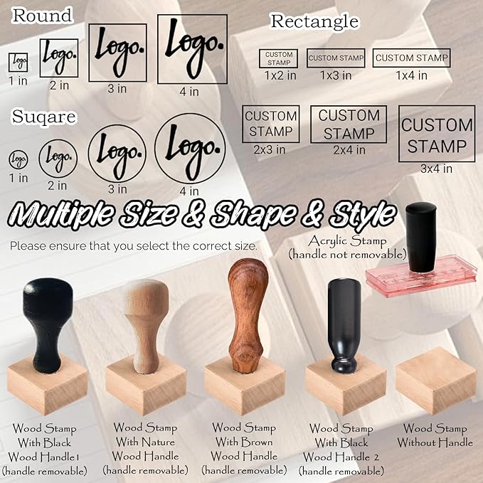 XRLSG Custom Rubber Stamp Personalized Logo Stamp with Text Branding Stamp Ideal for Business Artwork