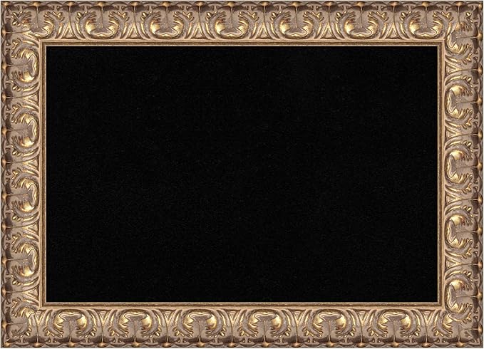 Amanti Art Black Cork Board for Wall, 15x21 Vision Board with Gold Wood Frame, Small Corkboard Office Decor for Home Organization, Traditional Corkboard Pinboard to Display Items for Home