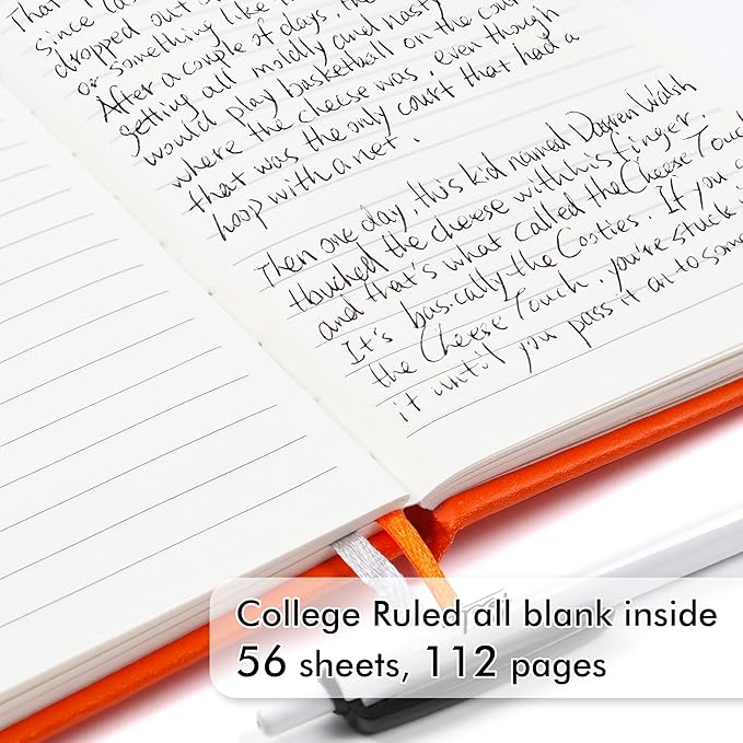 feela 15 Pack Pocket Small Notebooks Bulk, Mini Cute Notepads Hardcover College Ruled Lined Journals with Pen Holder for School Business Memos, with 15 Black Pens, 3.5”x 5.5”, A6, Orange