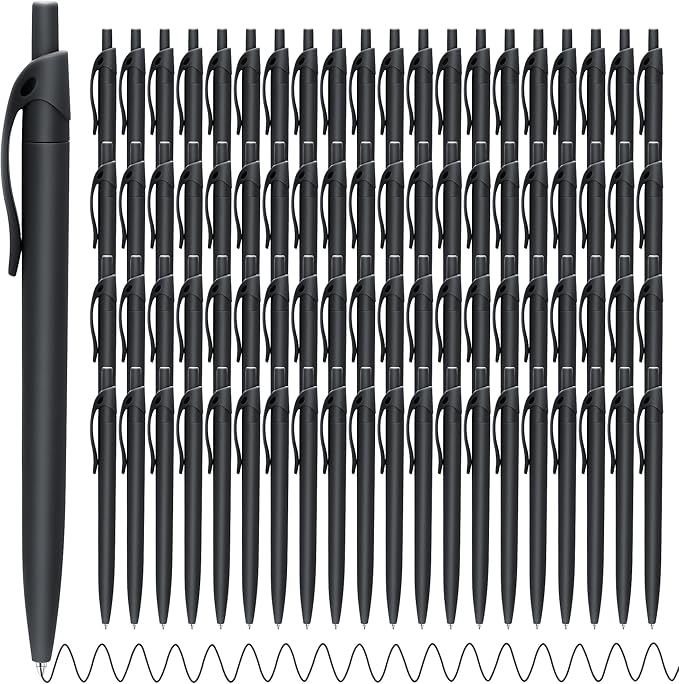 Aozora Pens Bulk,80 Pack Black Click Pens No Bleed,Wholesale Retractable Ballpoint Pens Medium Point,Smooth Ink Pens for Journaling School Office Supplies 1.0MM Black Ink