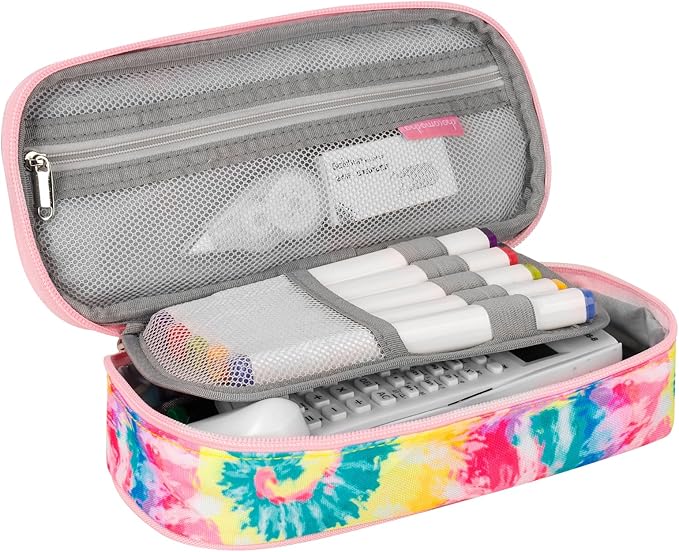 Choco Mocha Tie Dye Pencil Case for Girls, Soft Pencil Case Kids Pencils Pouch for Kindergarten Girls,Colorful