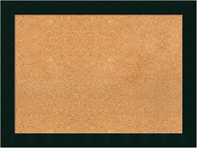 Amanti Art Natural Cork Board for Wall, 24x32 Vision Board with Black Wood Frame, Medium Corkboard Office Decor for Home Organization, Modern Contemporary Corkboard Pinboard to display items for home