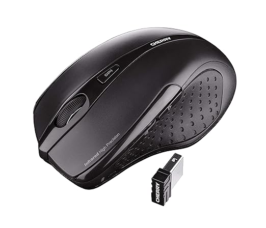 Cherry MW 3000 Wireless Mouse 2.4 GHz w/Nano USB Receiver, Black (UW7691)