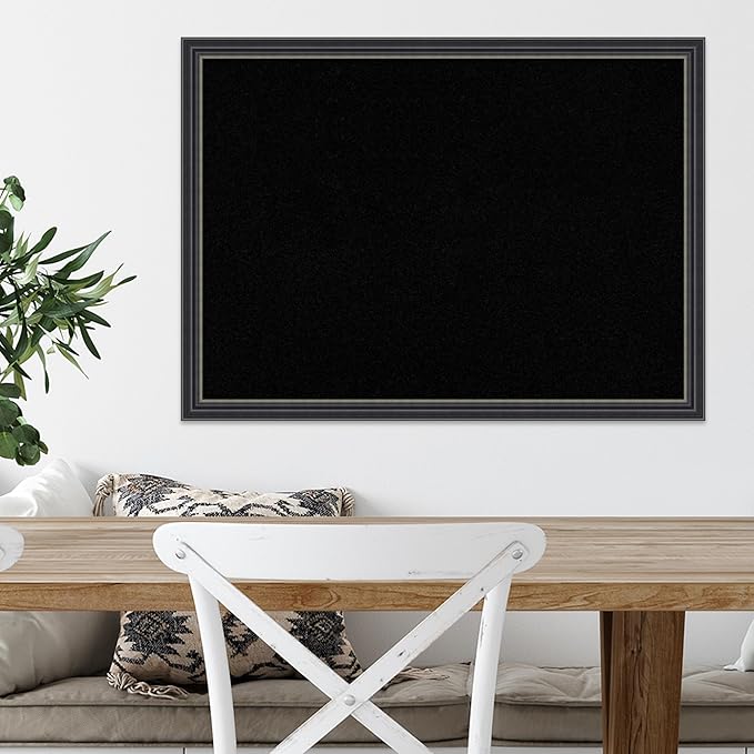 Amanti Art Black Cork Board for Wall, 22x30 Vision Board with Black Wood Frame, Medium Corkboard Office Decor for Home Organization, Traditional Corkboard Pinboard to Display Items for Home