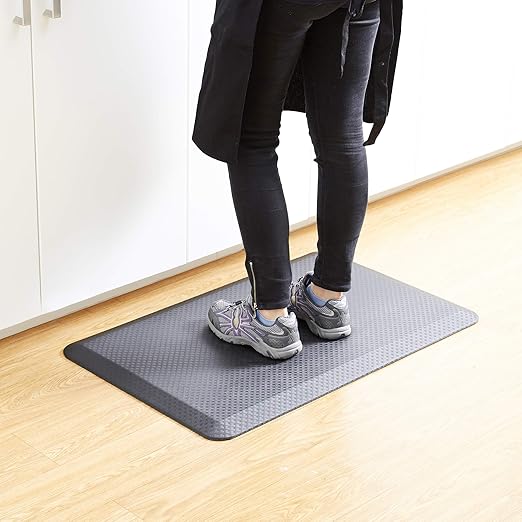 Amazon Basics 3/4" Rectangular Durable Anti-Fatigue Ergo Comfort Standing Mat, 32x20, Black (Previously AmazonCommercial brand)