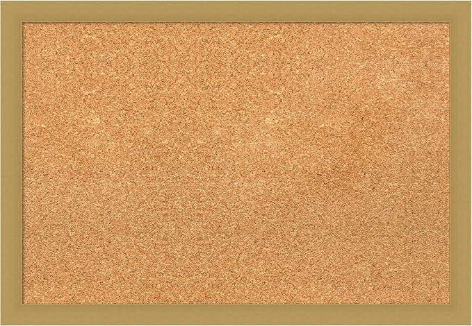 Amanti Art Natural Cork Board for Wall, 18x26 Vision Board with Gold Frame, Medium Corkboard Office Decor for Home Organization, Casual Corkboard Pinboard to display items for home organization