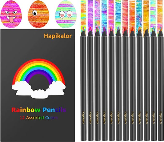 School Supplies for Teachers, 12 Color Rainbow Pencils Colored Pencils for Kid, Drawing School Supplies Fun Art Teen Girl Gifts Trendy Stuff, Art Supplies Stocking Stuffers for Kids