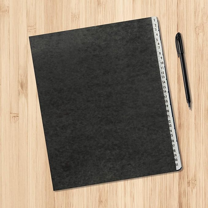 Amazon Basics Expanable Office File Sorter,Daily & Monthly File Organizer, Letter Size, Black