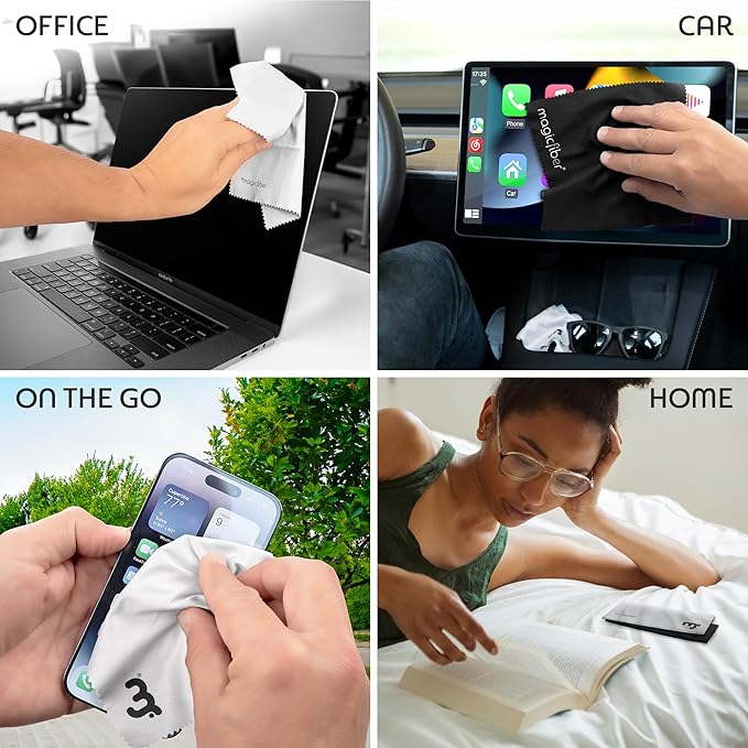 MagicFiber Microfiber Cleaning Cloth, 30 Pack - Premium Cloth for Glasses, Lens, Screens & More