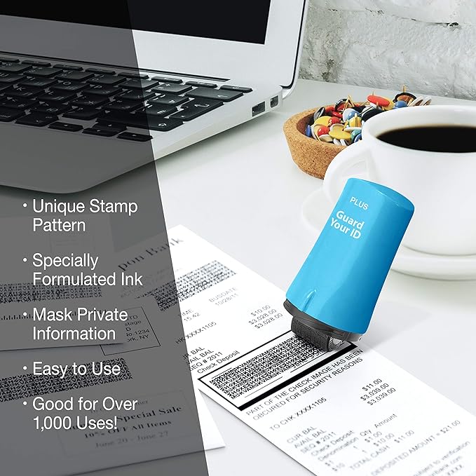 Plus The Original Guard Your ID Advanced Security Roller 2.0 for Identity Theft Prevention Stamping Turquoise
