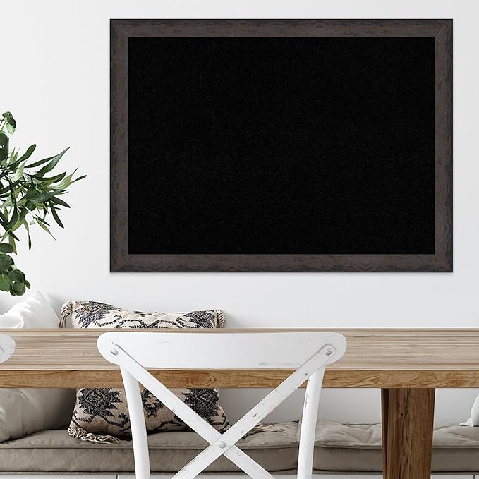 Amanti Art Black Cork Board for Wall, 23x31 Vision Board with Black Wood Frame, Medium Corkboard Office Decor for Home Organization, Modern Corkboard Pinboard to Display Items for Home Organization