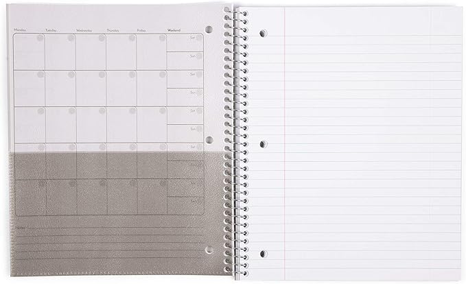 Mintra Office Durable Spiral Notebooks, 1 Subject, (Black, Blue, Red, Wide Ruled 3 Pack), 100 Sheets, Poly Pocket, Moisture Resistant Cover, Strong Chipboard back, For School, Office, Business