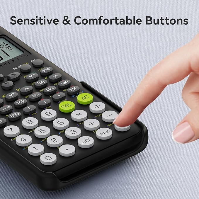 Scientific Calculators Bulk 8 Pack School Supplies, ROATEE 991MS 401 Functions 2-Line Display Desktop Calculator for Student with Sliding Cover, Solar Battery Dual Power for Middle High School Teacher