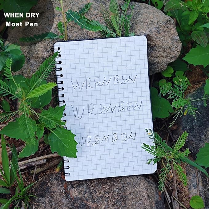 2PCS Fully Waterproof Spiral Notebook 8.5" x 11" with Weatherproof Stone Paper and Thickened Hard Cover, 100 Pages Per All-weather Notepad Journal, Universal Pattern (8.5" x 11", Orange)