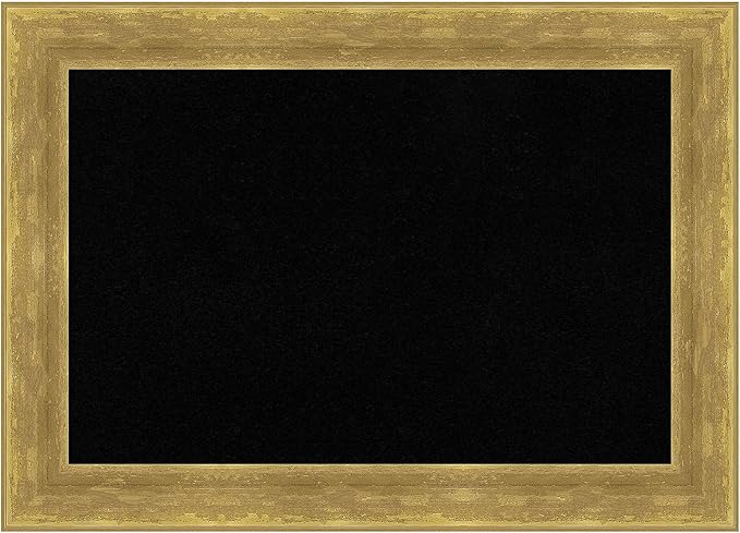 Amanti Art Black Cork Board for Wall, 15x21 Vision Board with Gold Wood Frame, Small Corkboard Office Decor for Home Organization, Modern Corkboard Pinboard to Display Items for Home Organization in