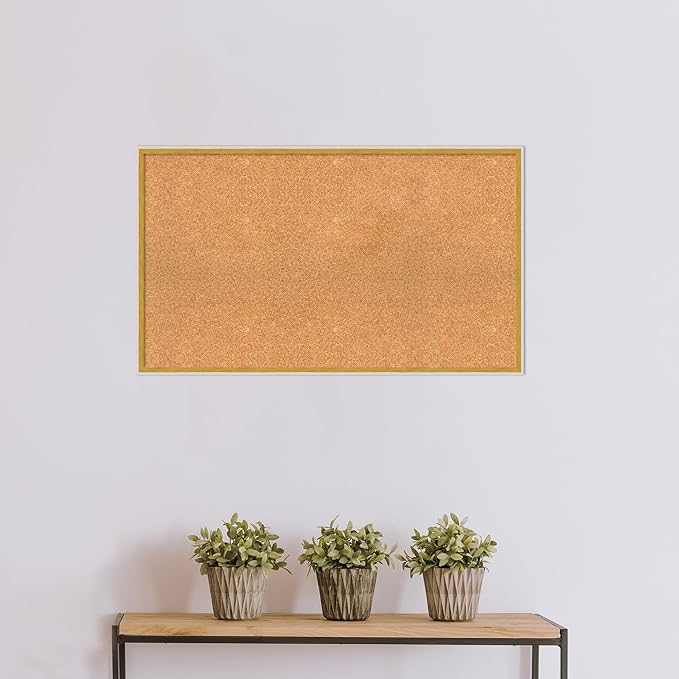 Amanti Art Natural Cork Board for Wall, 23x39 Vision Board with White Frame, Large Corkboard Office Decor for Home Organization, Modern Corkboard Pinboard to Display Items for Home Organization in