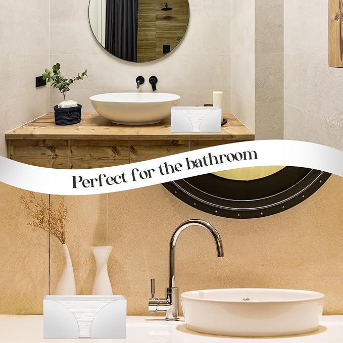 4Pack White Paper Towel Dispenser Countertop Acrylic Paper Towel Holder for Bathroom Folded Paper Towel Dispenser Clear Trifold Napkin Holder for Z-fold, C-fold, MultiFold Trifold