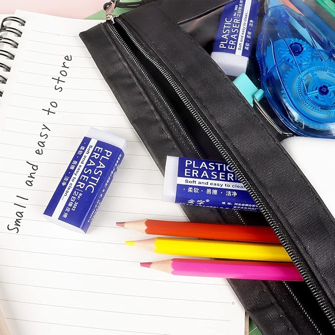 Tamaki 6 Pack Erasers, Large White Erasers for School Office, Art Eraser for Drawing