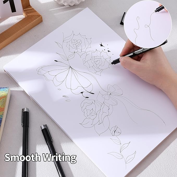 TWOHANDS Micro Pens 01,Art Pens,Fineliner Ink Pens,Set of 12 Technical Drawing pen,Pigment Pen,Fine Point,colord,Waterproof,for Art Watercolor,Sketching,Anime,Manga, 21281