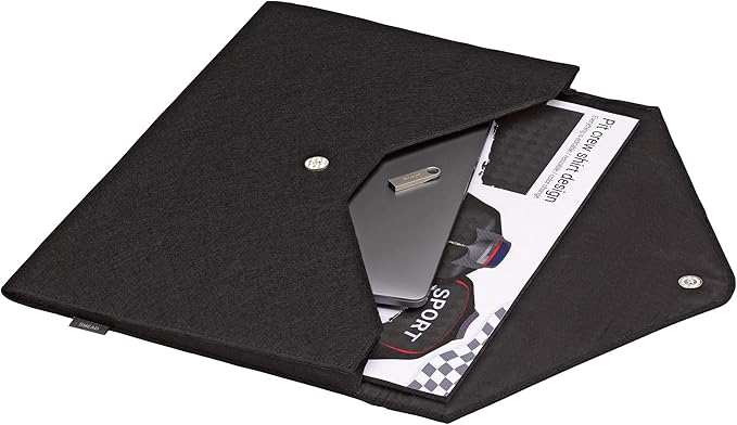 Smead Soft Touch Cloth Expanding File, 2" Expansion, Magnetic Closure, Tabloid Size, Black (70923)