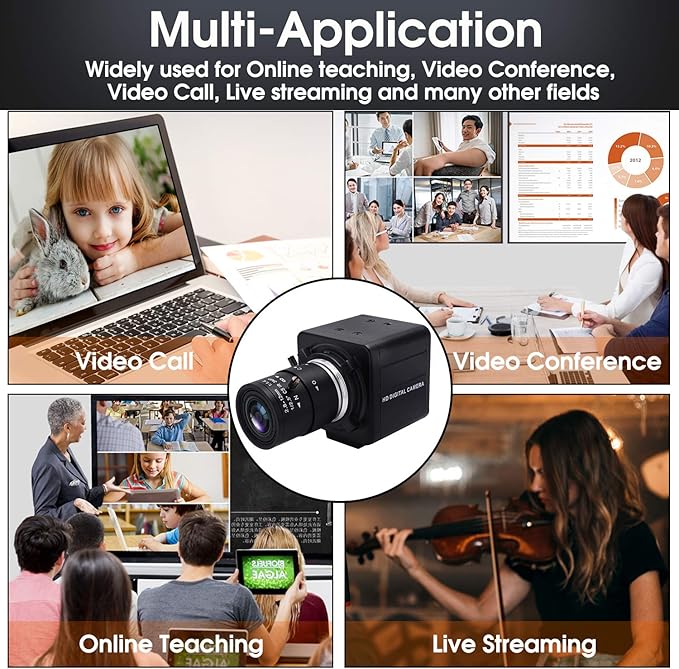 SVPRO 2.8-12mm Manual Zoom Lens 1080P Full HD Webcam Wide Angle Portable PC Computer USB Camera for Streaming with CMOS OV2710 Sensor for Windows,Android,Linux, MAC OS,1/4 Inches Screw Mount